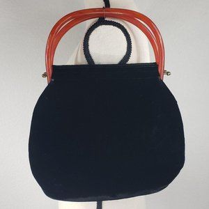 VTG 1950s RARE Garay Velvet/Lucite Bag